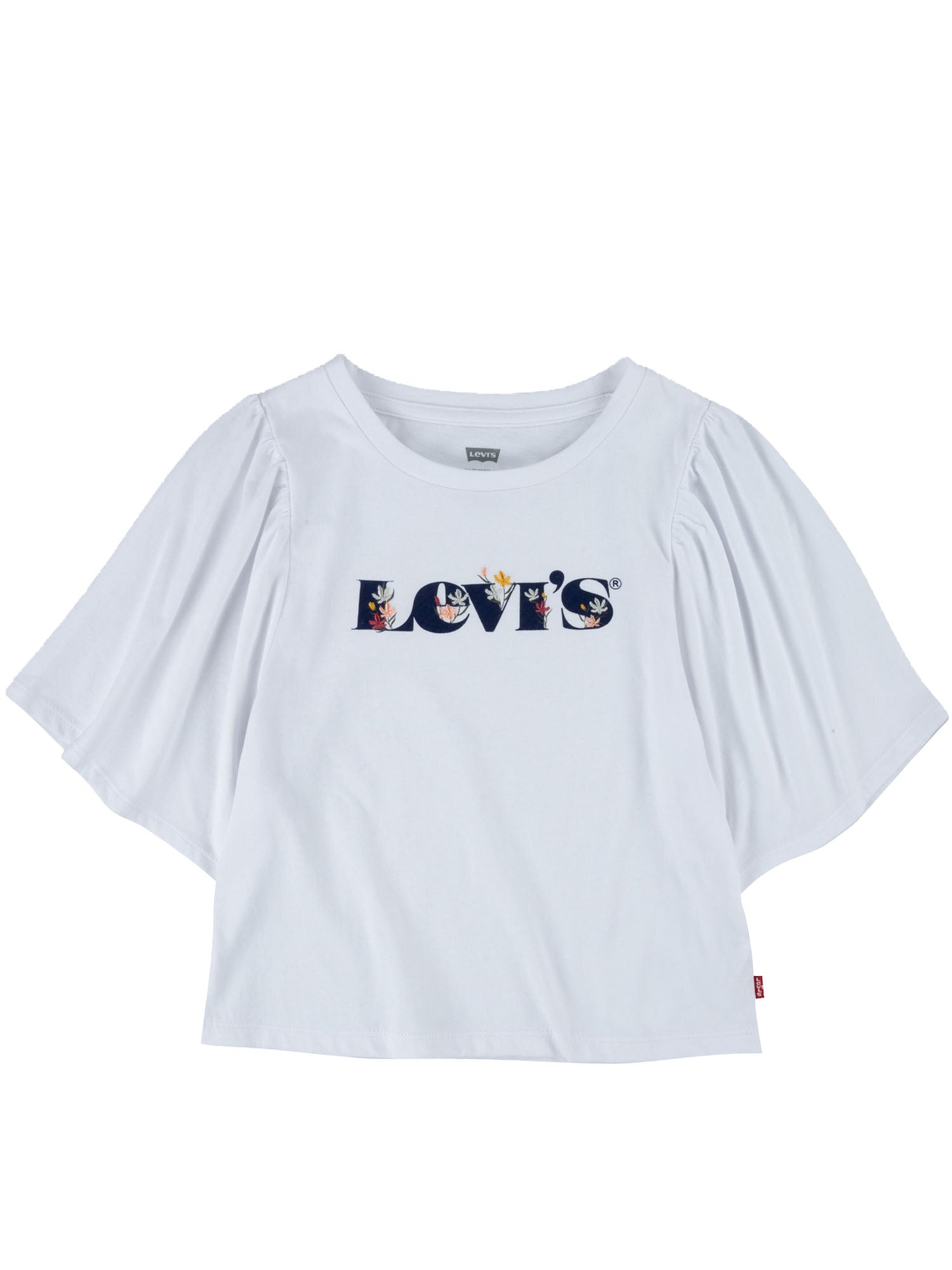 Lev's T-shirt Cropped Bianco