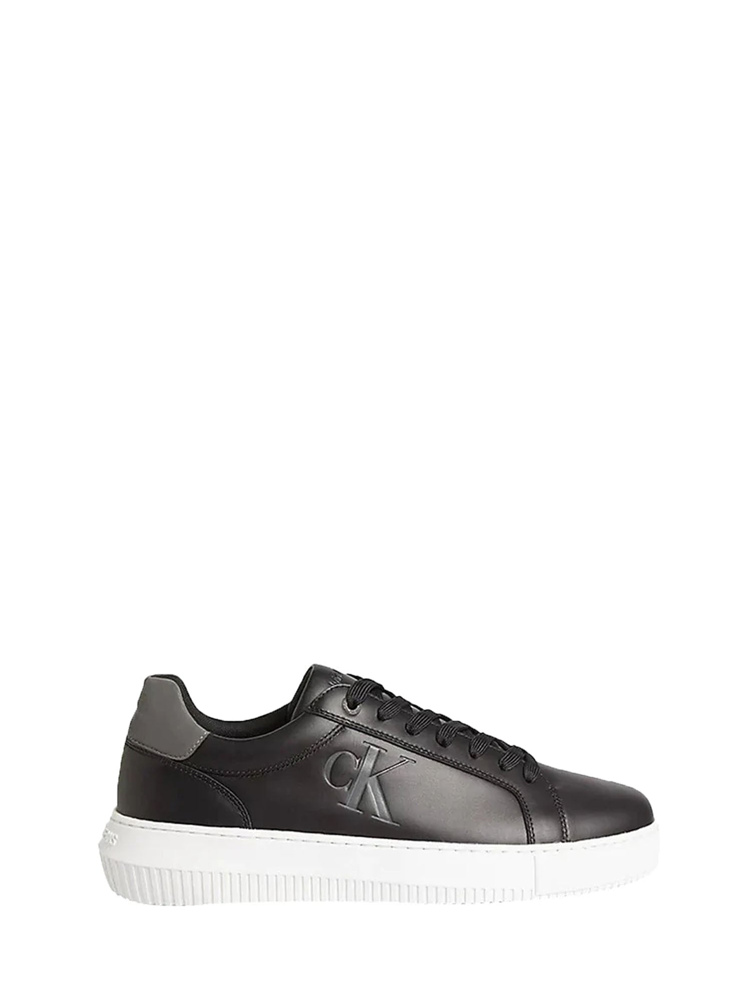 CALVIN KLEIN SNEAKERS CHUNKY CUPSOLE LACEUP LOW NERO - ARGENTO