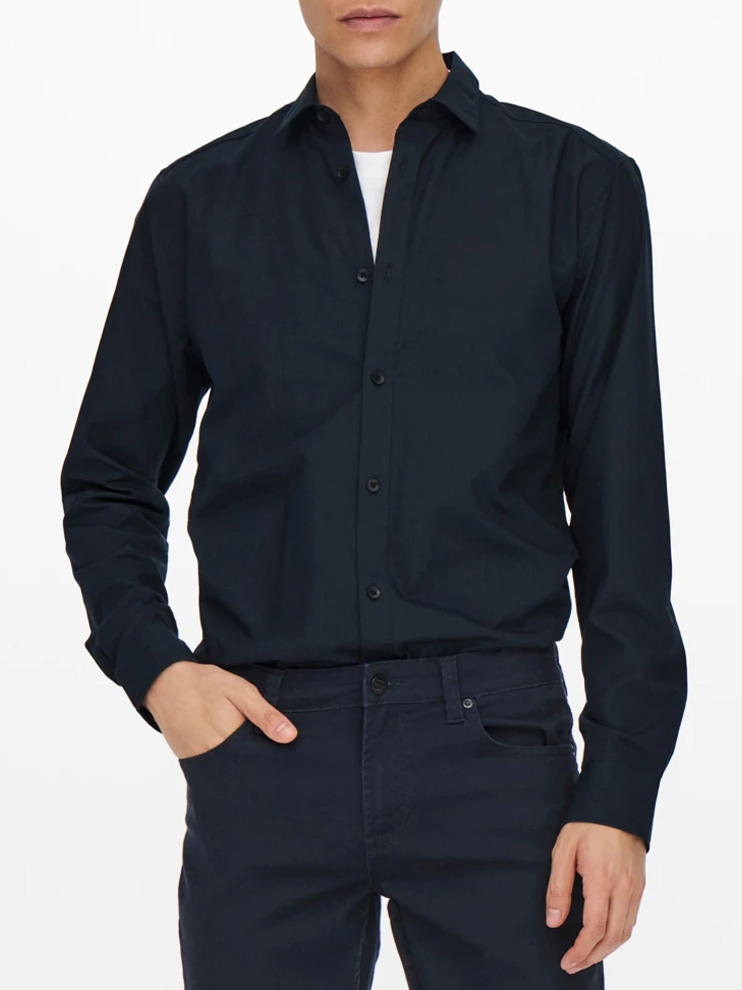 ONLY&SONS CAMICIA SLIM FIT BLU