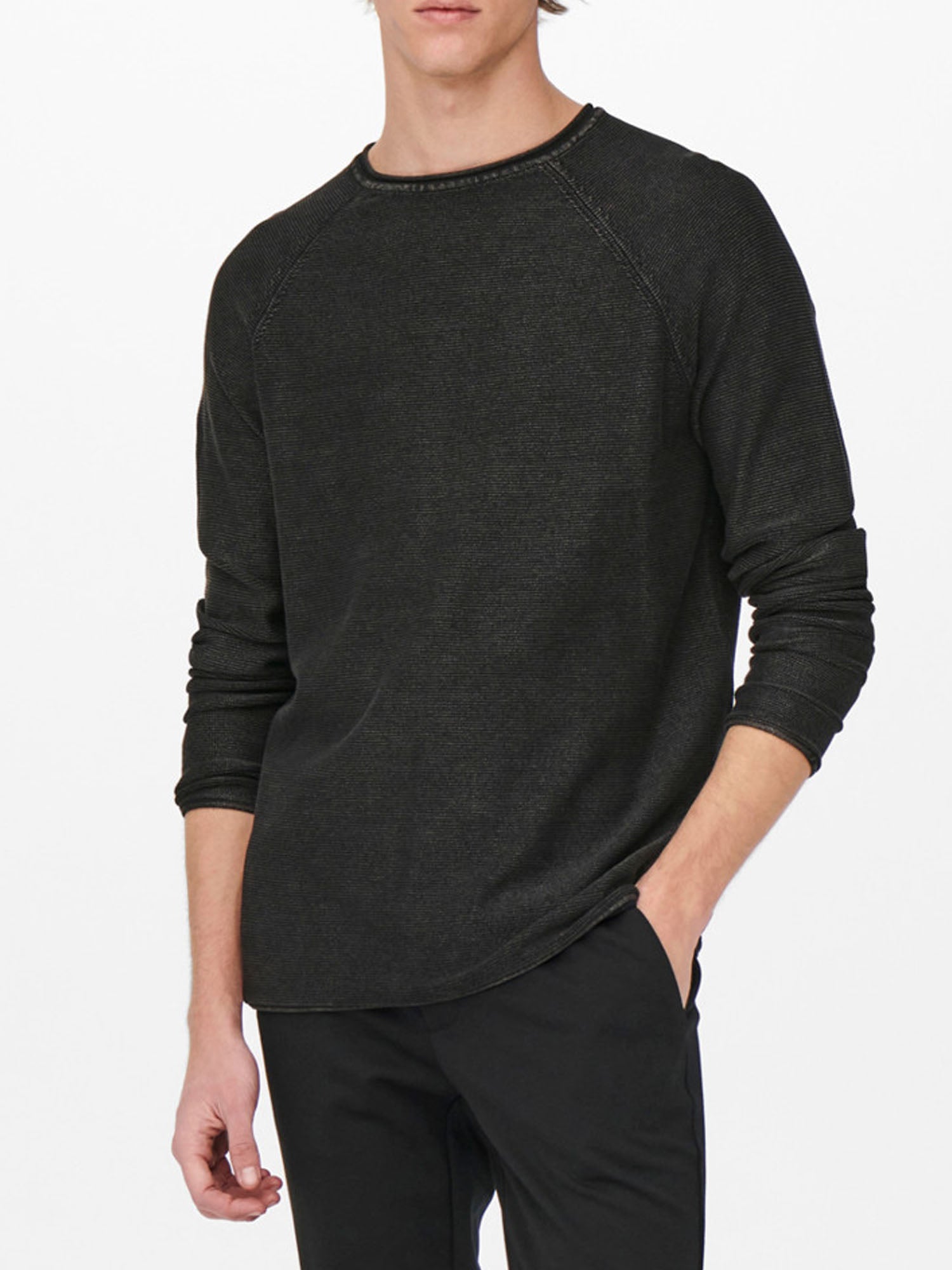 ONLY&SONS PULLOVER GIROCOLLO NERO