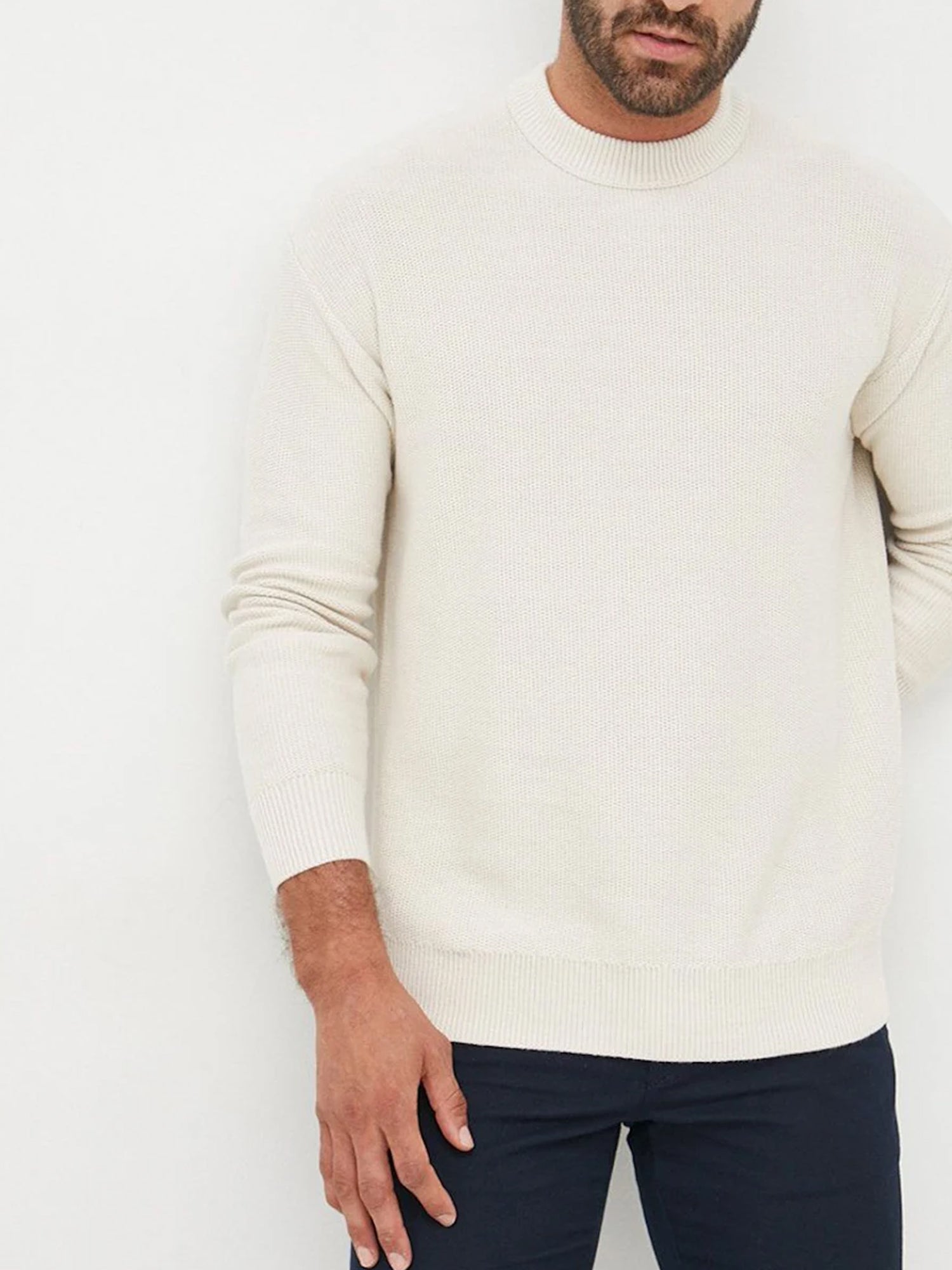 CALVIN KLEIN PULLOVER GIROCOLLO BEIGE