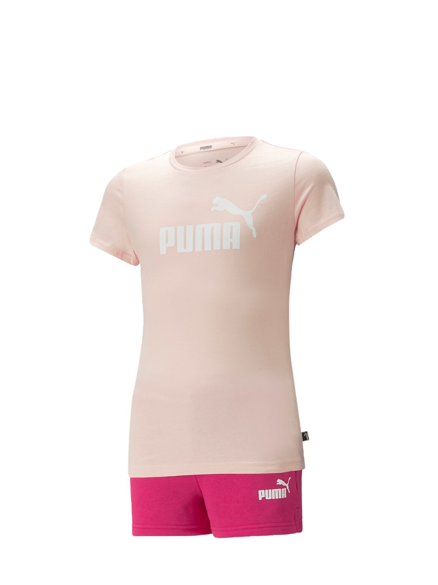 PUMA COMPLETINO LOGO T-SHIRT & SHORTS ROSA - FUXIA