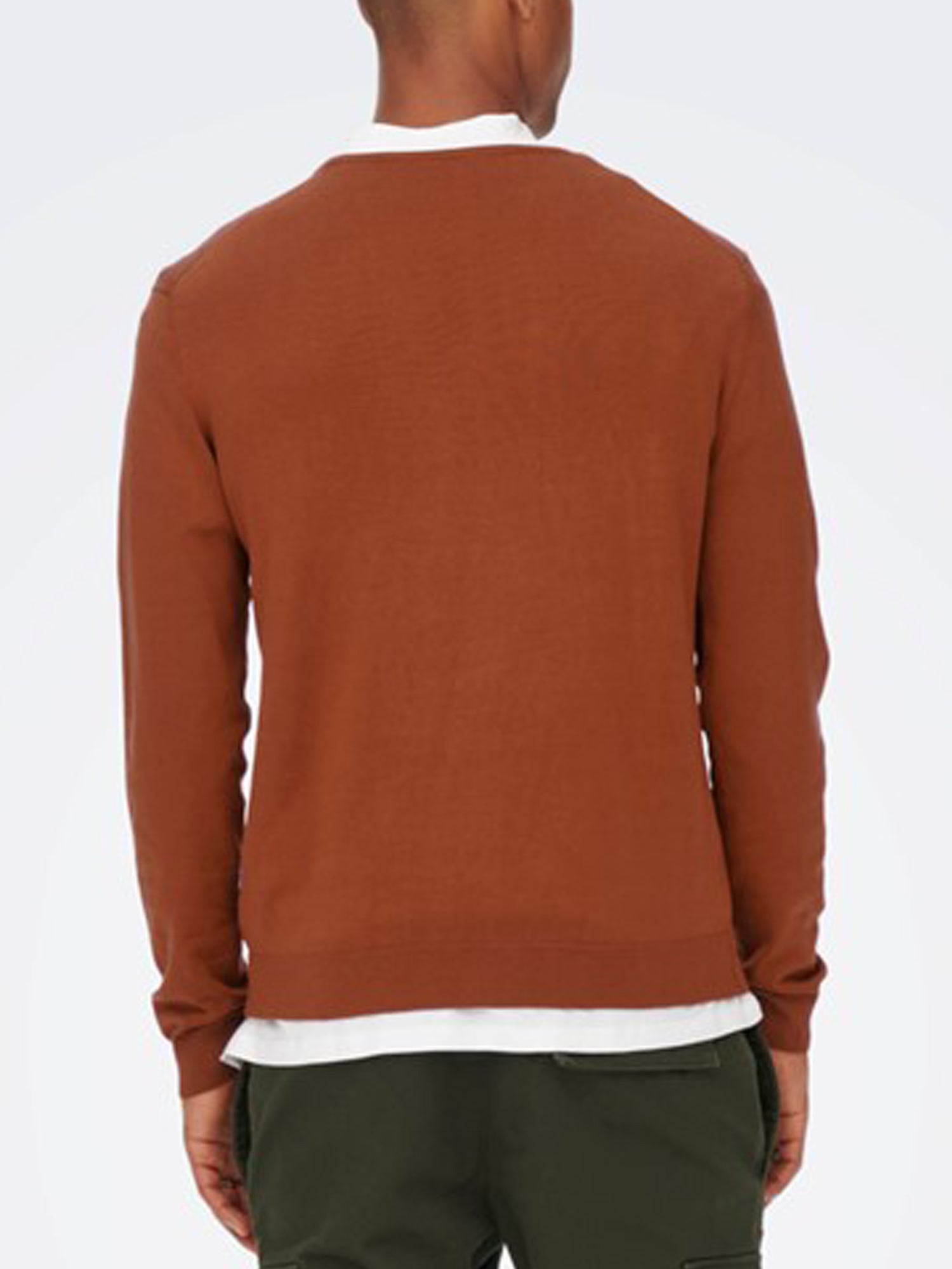 ONLY&SONS PULLOVER WYLER GIROCOLLO ROSSO SLAVATO