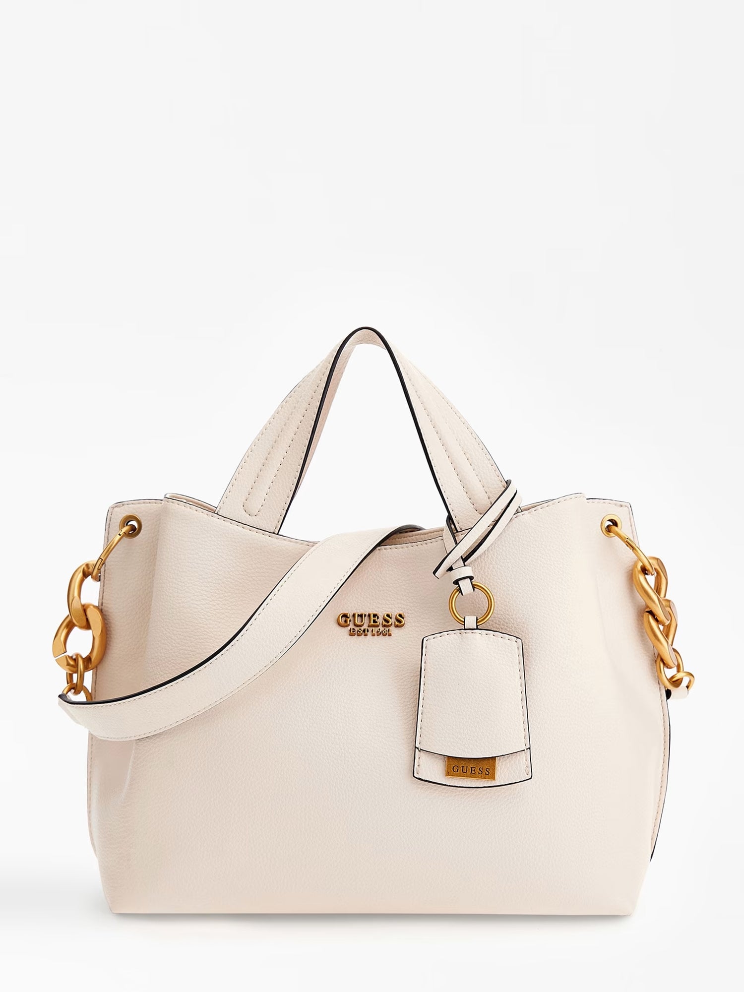 GUESS JEANS ACCESSORIES BORSA A MANO NELL BIANCO