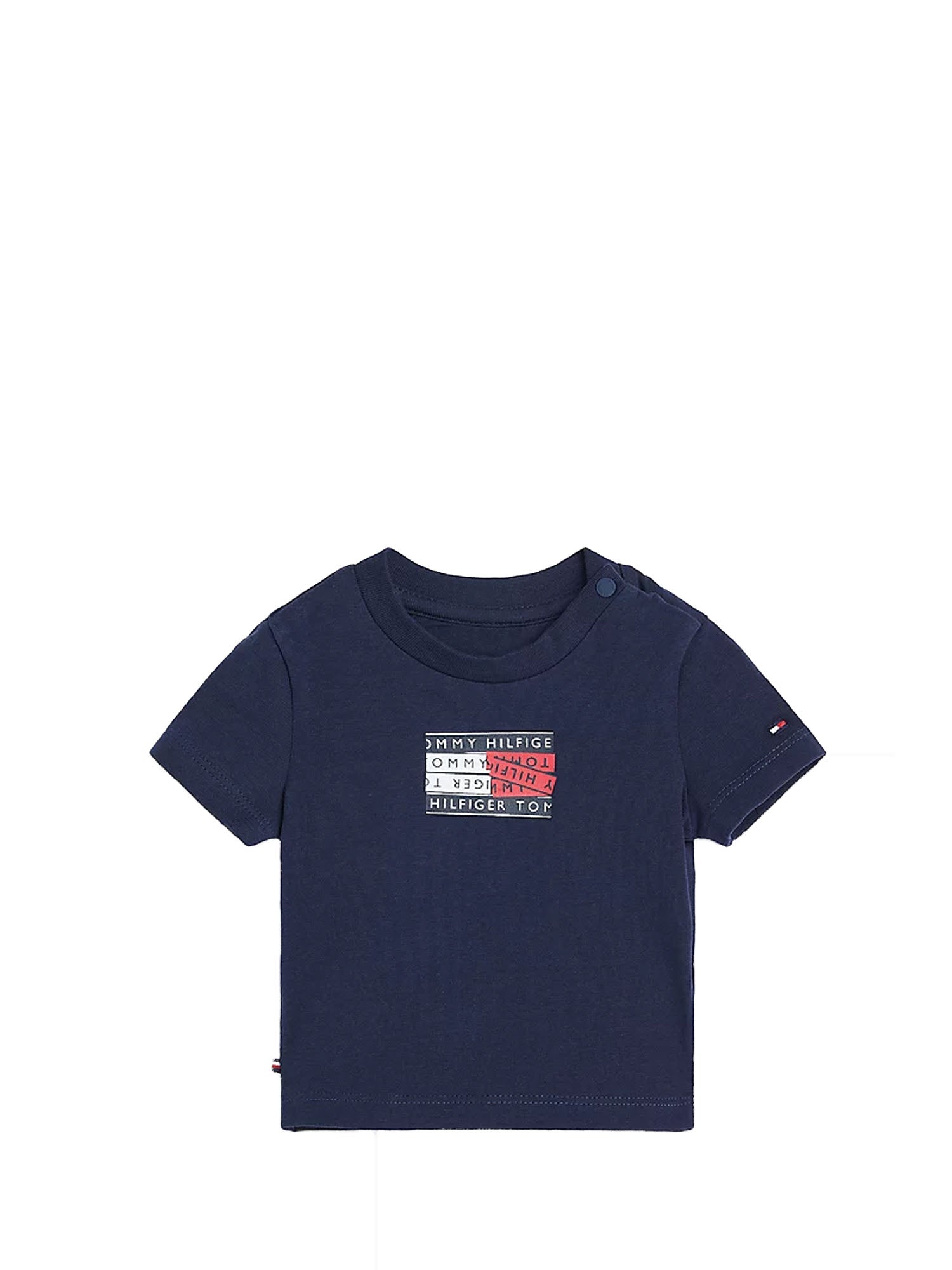 TOMMY HILFIGER T-SHIRT IN COTONE STRETCH BLU