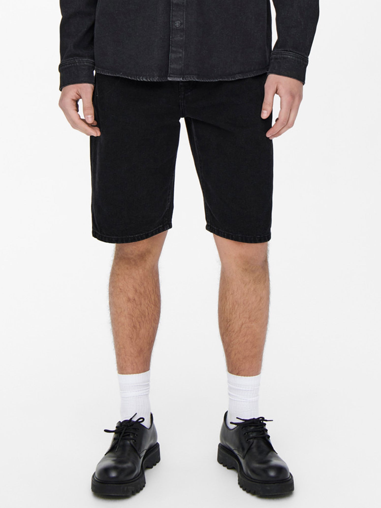 ONLY&SONS PANTALONCINI IN DENIM NERO