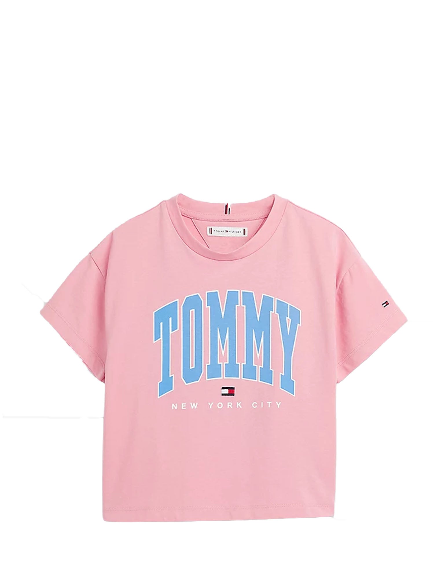 TOMMY HILFIGER T-SHIRT IN COTONE ROSA