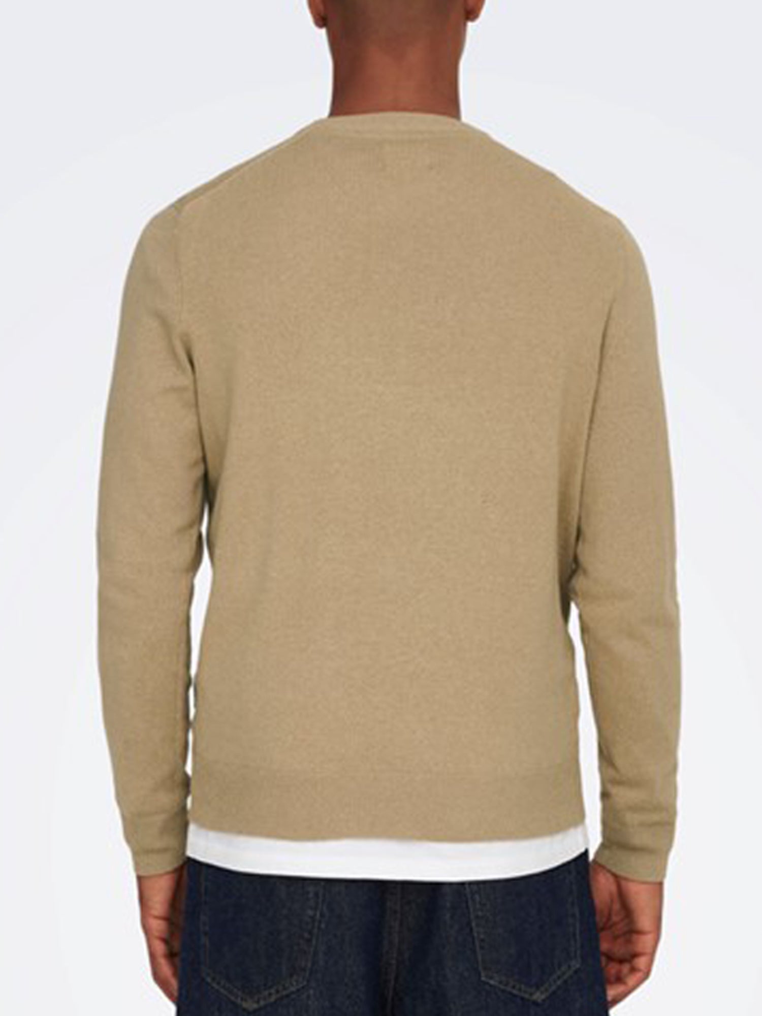 ONLY&SONS PULLOVER GIROCOLLO BEIGE