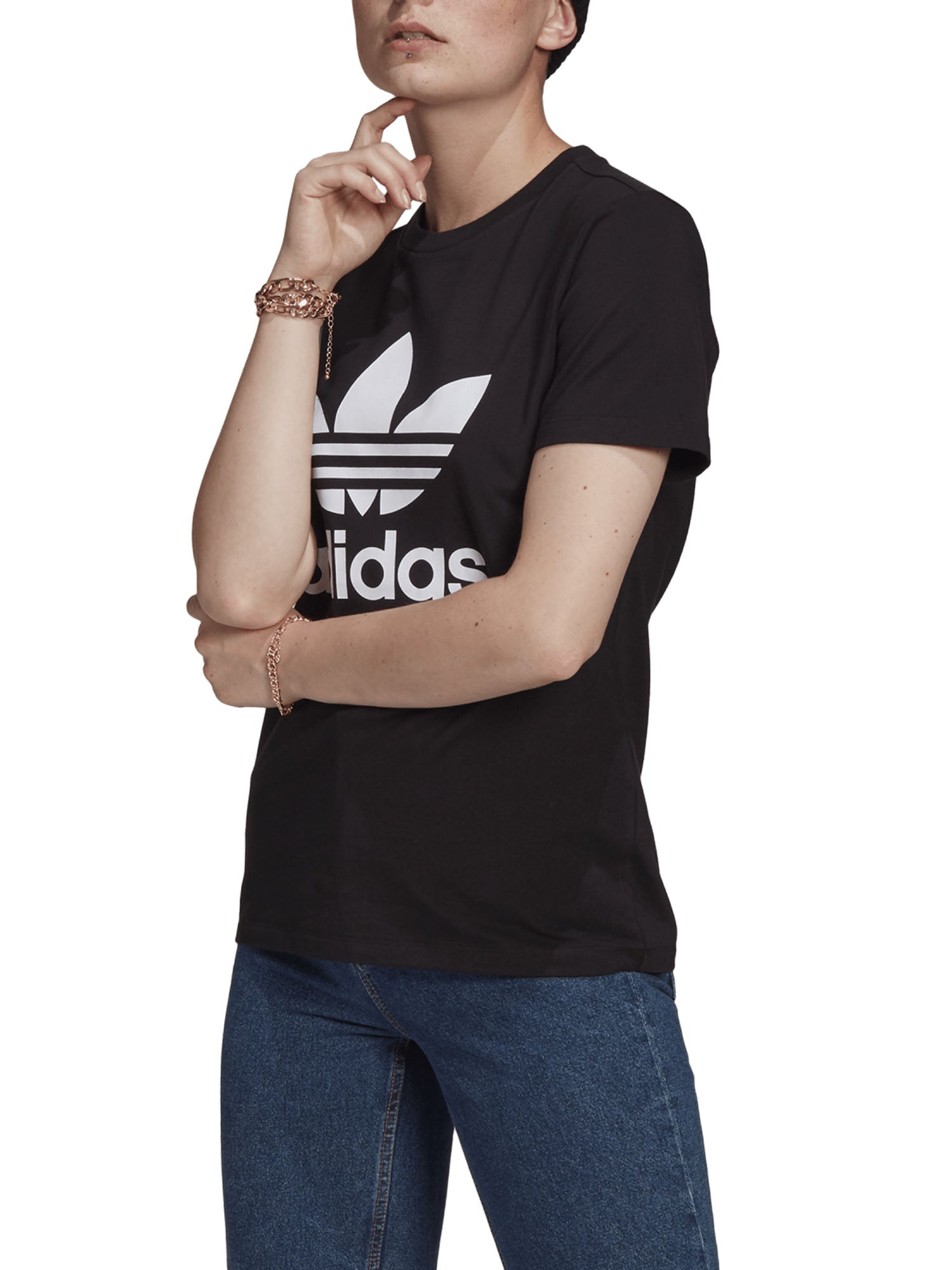 ADIDAS ORIGINALS T-SHIRT ADICOLOR TREFOIL NERO - BIANCO