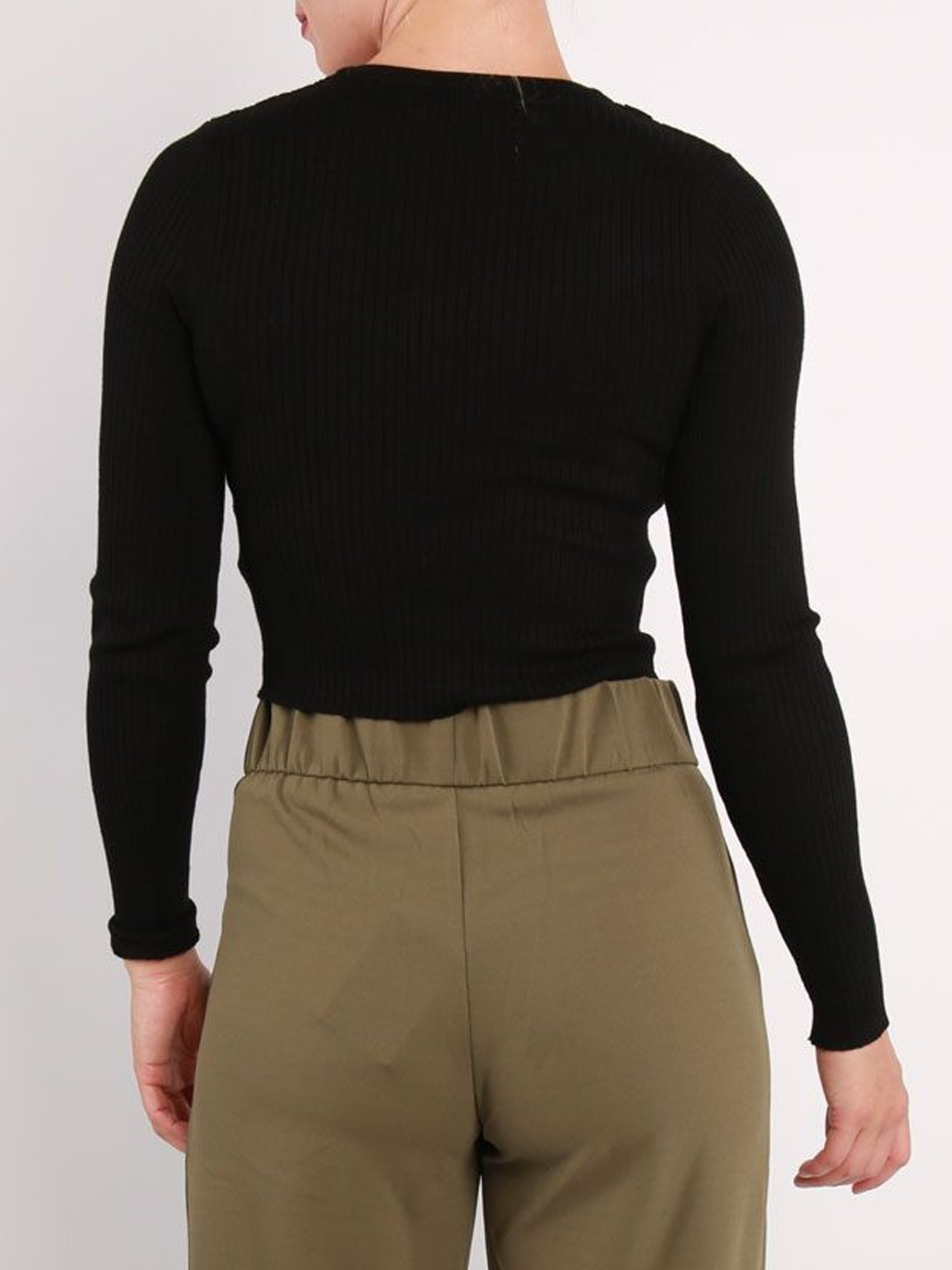 ONLY MAGLIA CROPPED ASHLEY NERO