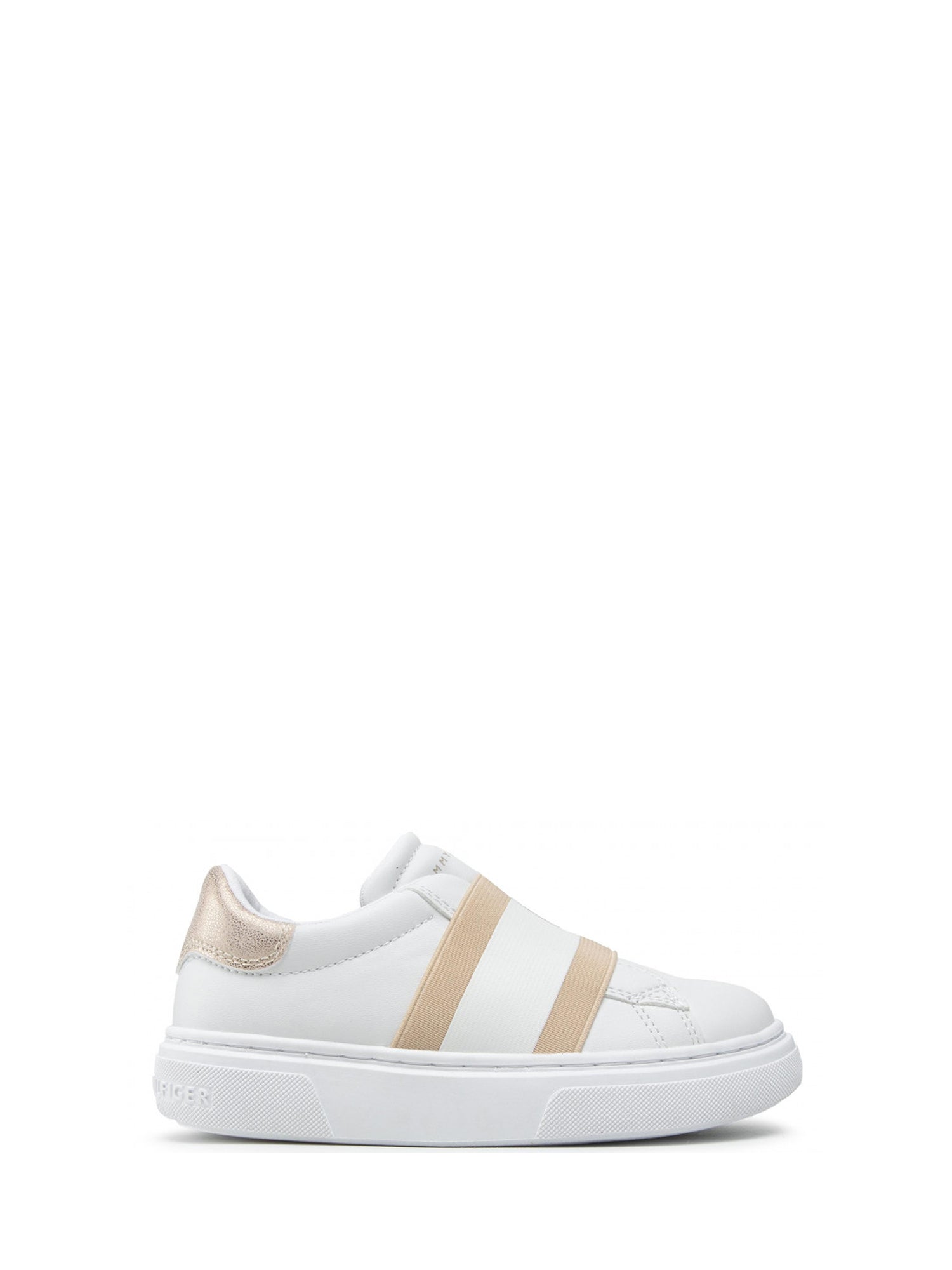 TOMMY HILFIGER SNEAKERS LOW CUT BIANCO - ORO