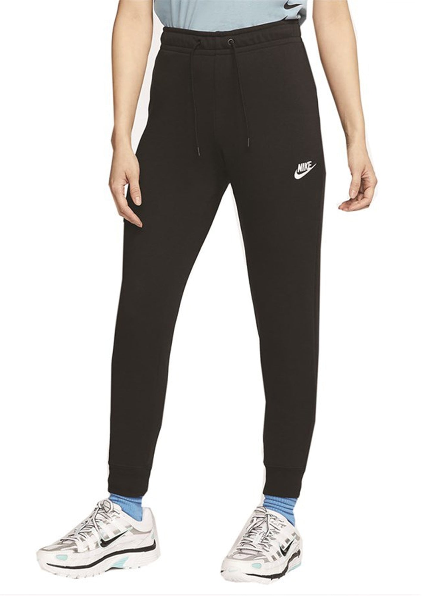 NIKE PANTALONE IN FLEECE A VITA MEDIA NERO