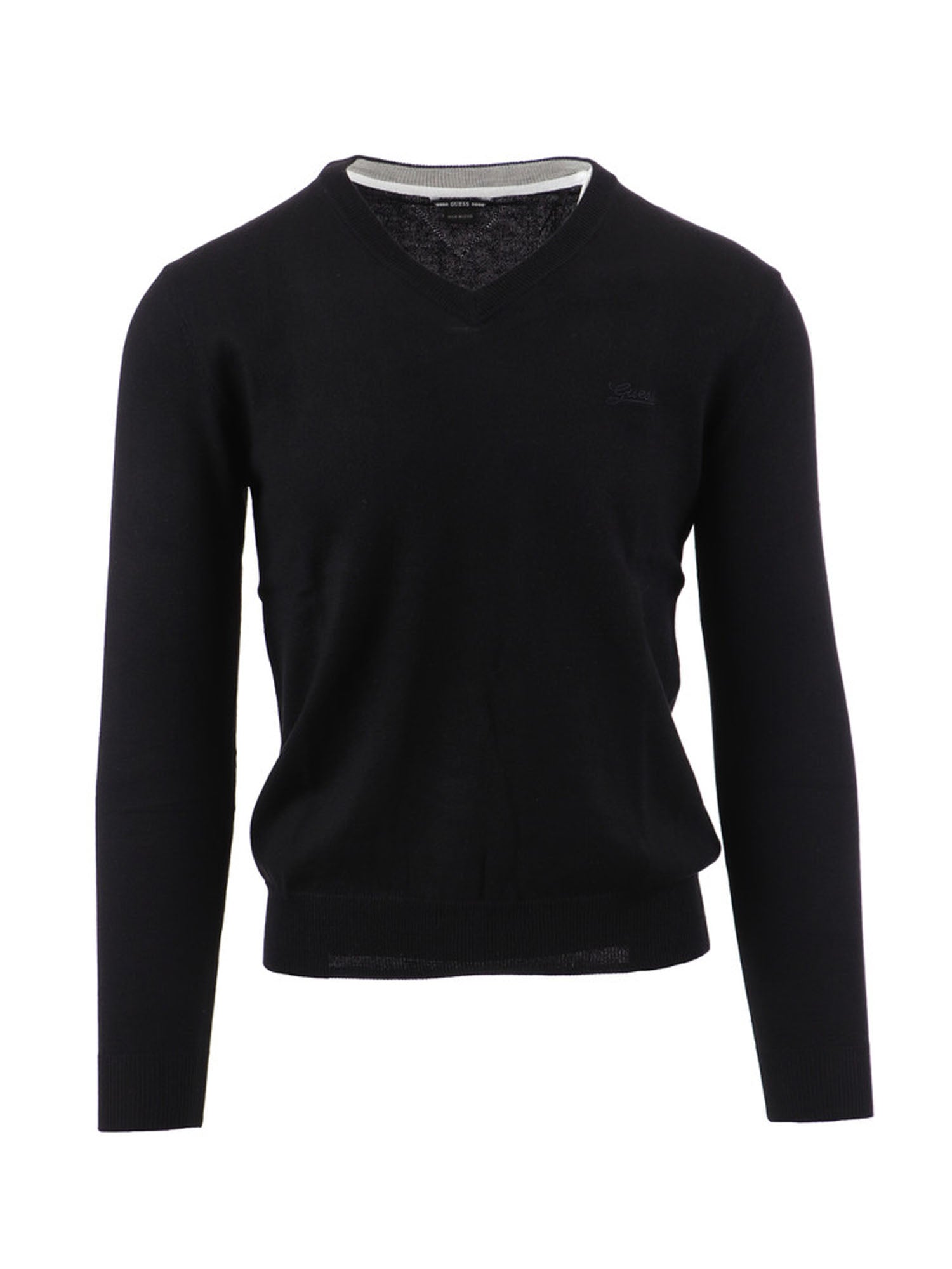 GUESS JEANS PULLOVER SCOLLO A V OSWIN NERO