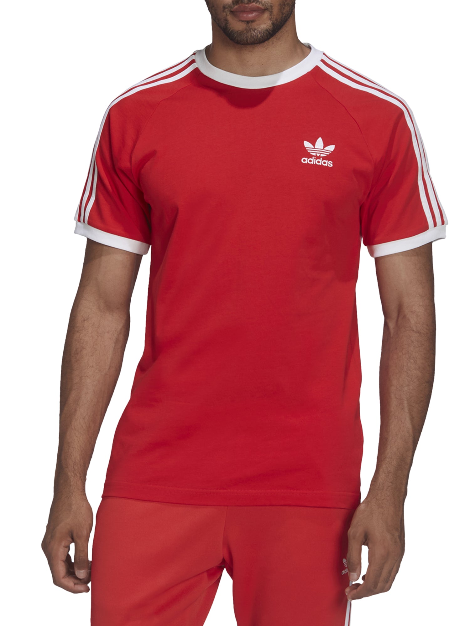 ADIDAS ORIGINALS T-SHIRT TREFOIL ADICOLOR CLASSICS 3-STRIPES ROSSO