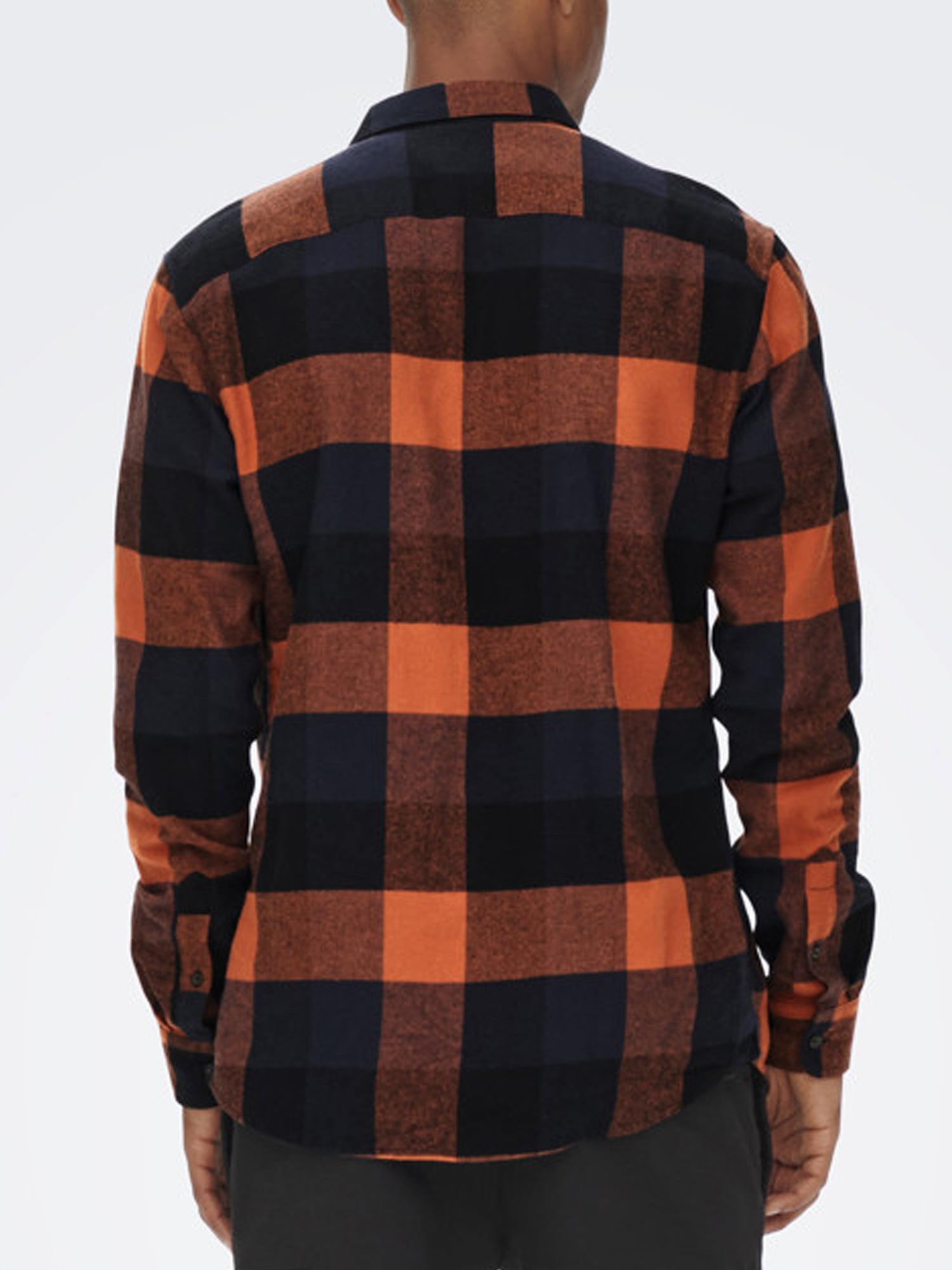 ONLY&SONS CAMICIA GUDMUND A QUADRI ARANCIO - MARRONE