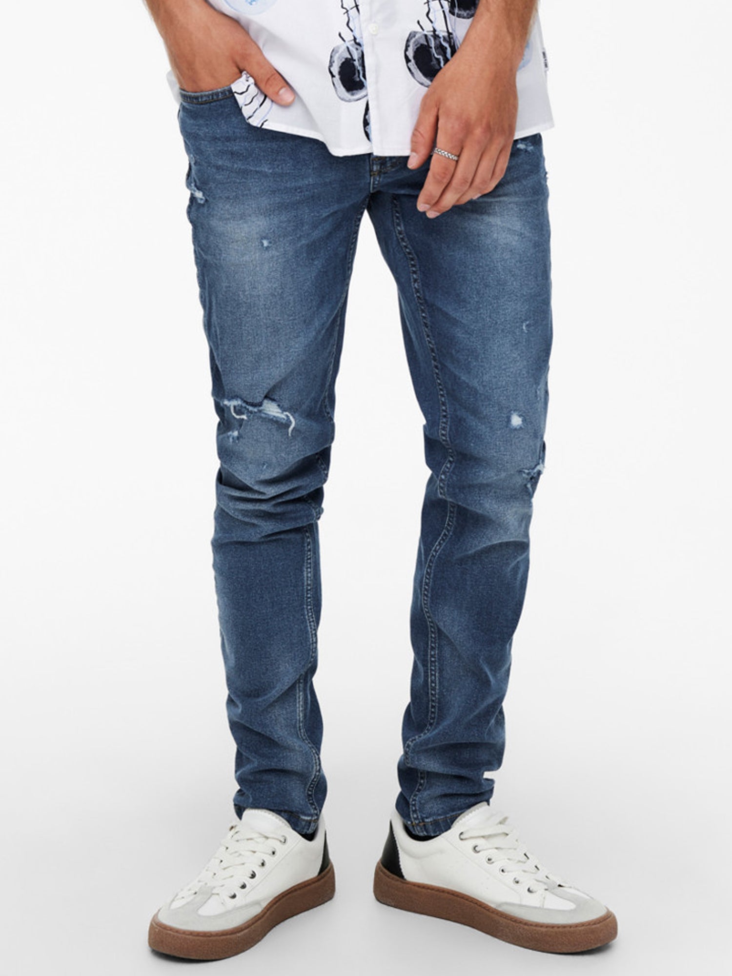 ONLY&SONS JEANS SKINNY FIT IN DENIM BLU