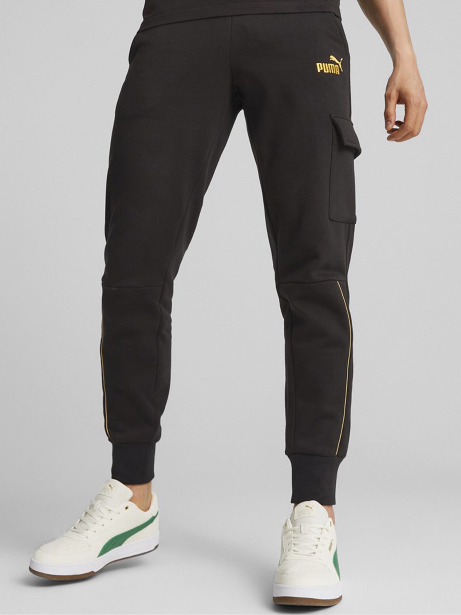 PUMA PANTALONI CARGO SPORTIVI ESS+ MINIMAL GOLD NERO